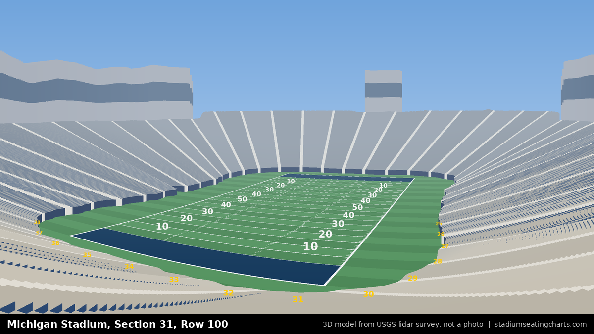 View from Michigan Stadium Section 31, Row 100