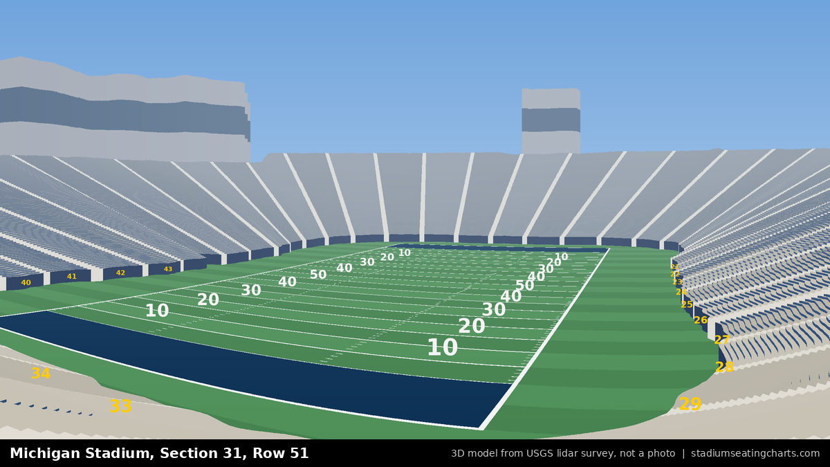View from Michigan Stadium Section 31, Row 51