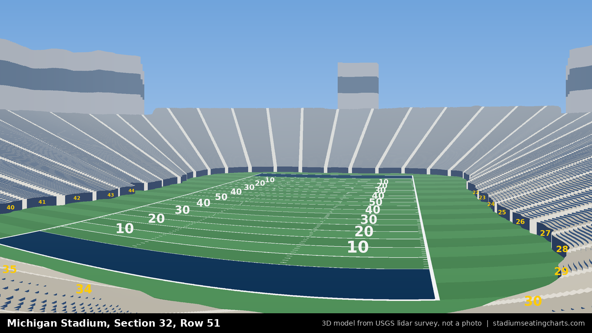 View from Michigan Stadium Section 32, Row 51