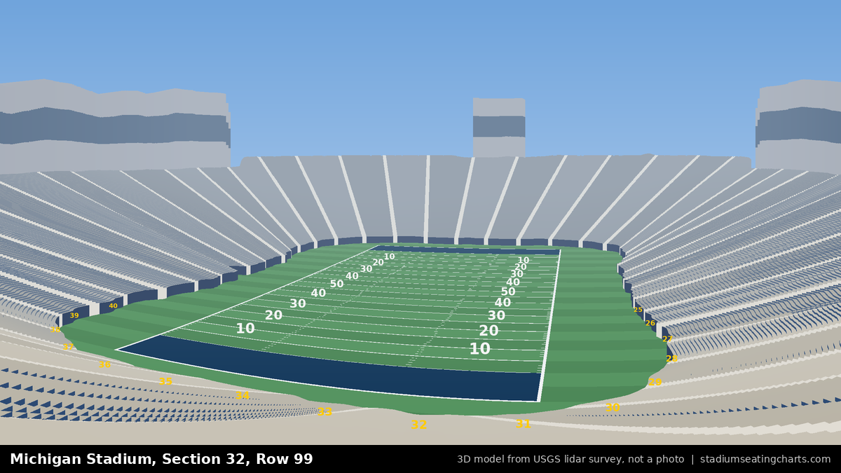 View from Michigan Stadium Section 32, Row 99