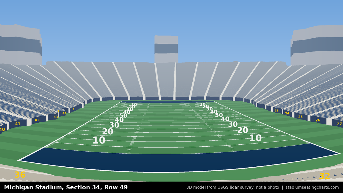 View from Michigan Stadium Section 34, Row 49