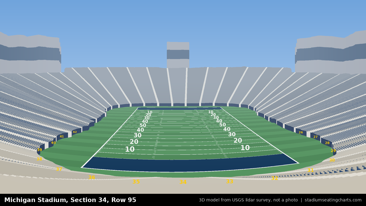 View from Michigan Stadium Section 34, Row 95