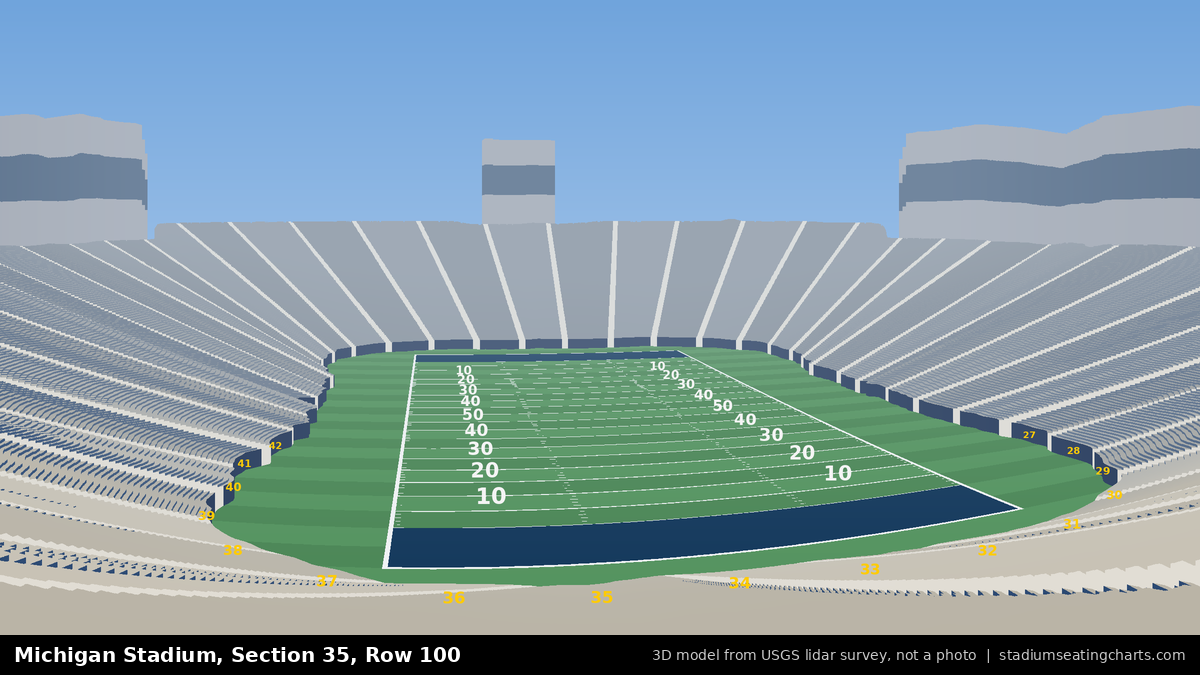 View from Michigan Stadium Section 35, Row 100