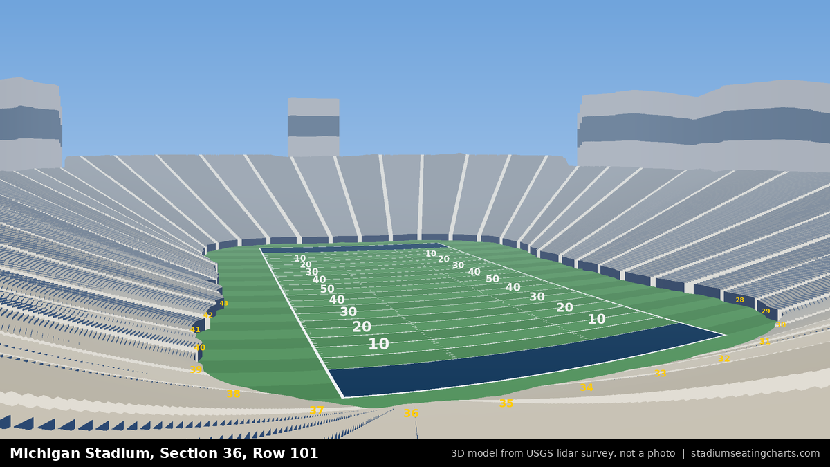 View from Michigan Stadium Section 36, Row 101