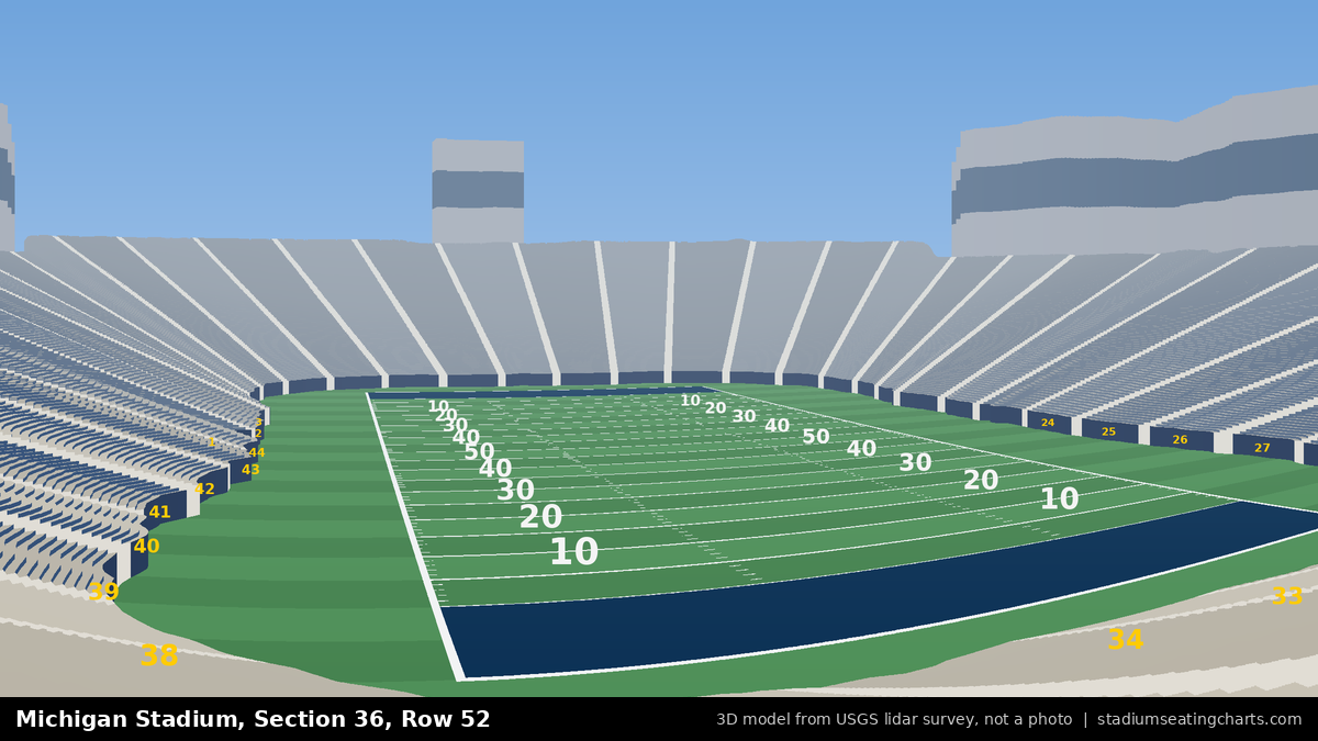 View from Michigan Stadium Section 36, Row 52