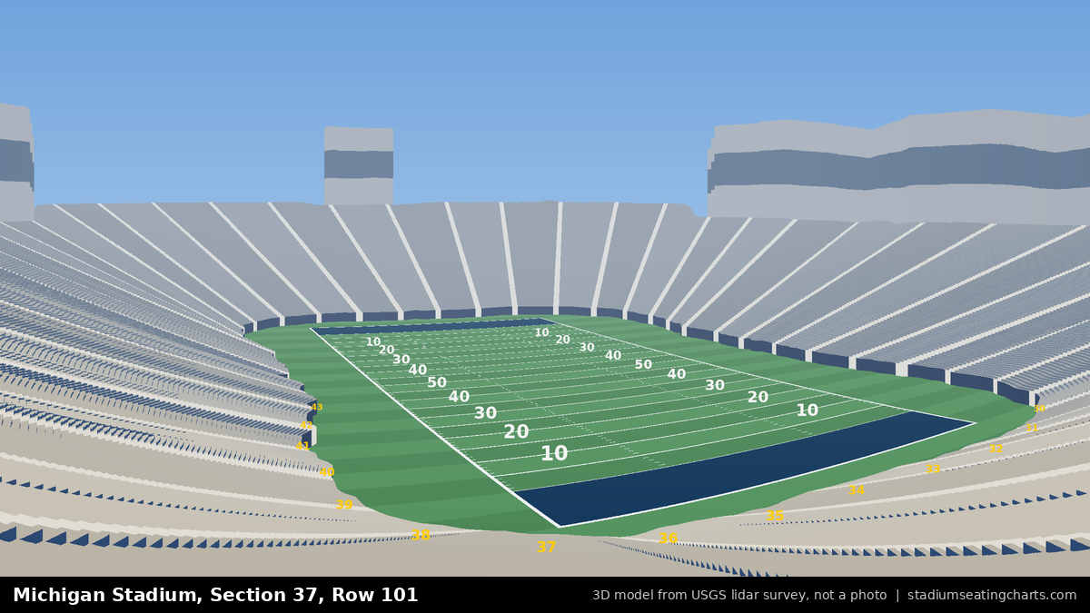 View from Michigan Stadium Section 37, Row 101