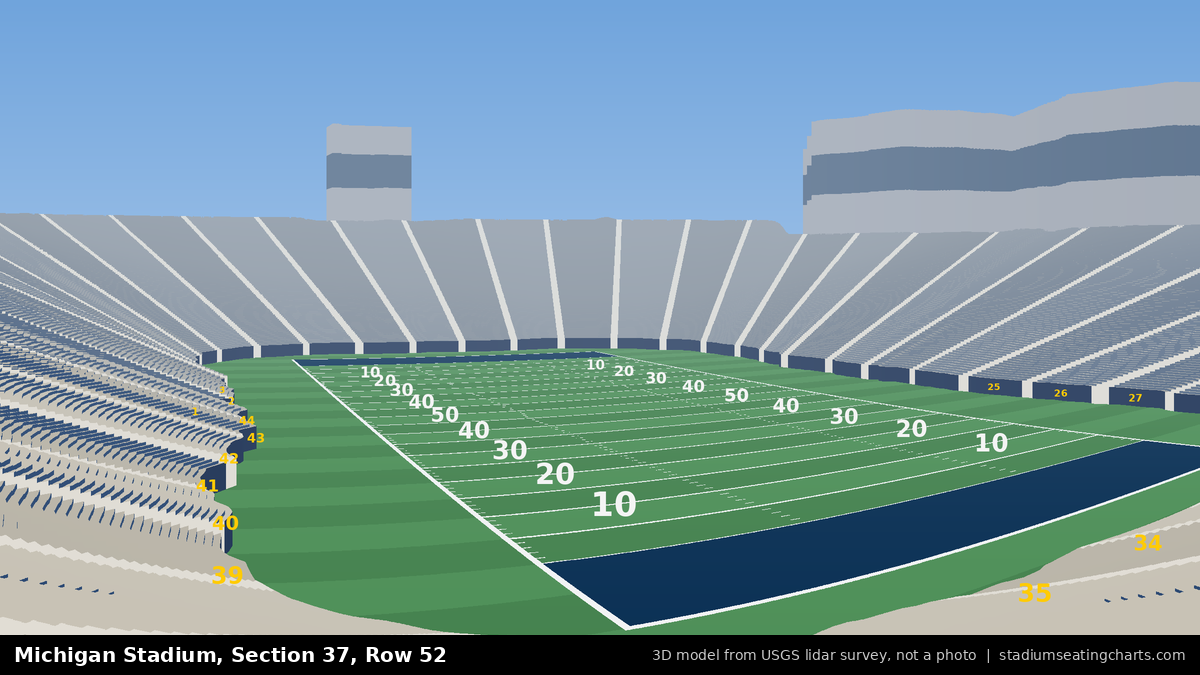 View from Michigan Stadium Section 37, Row 52