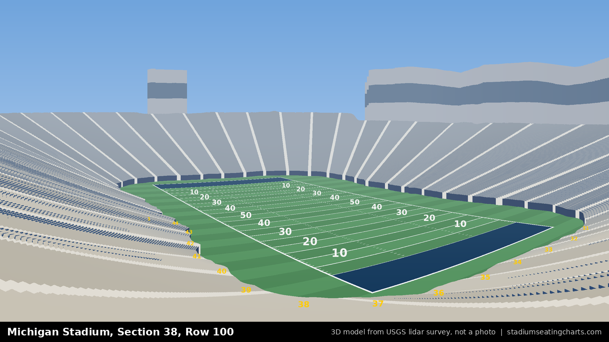 View from Michigan Stadium Section 38, Row 100