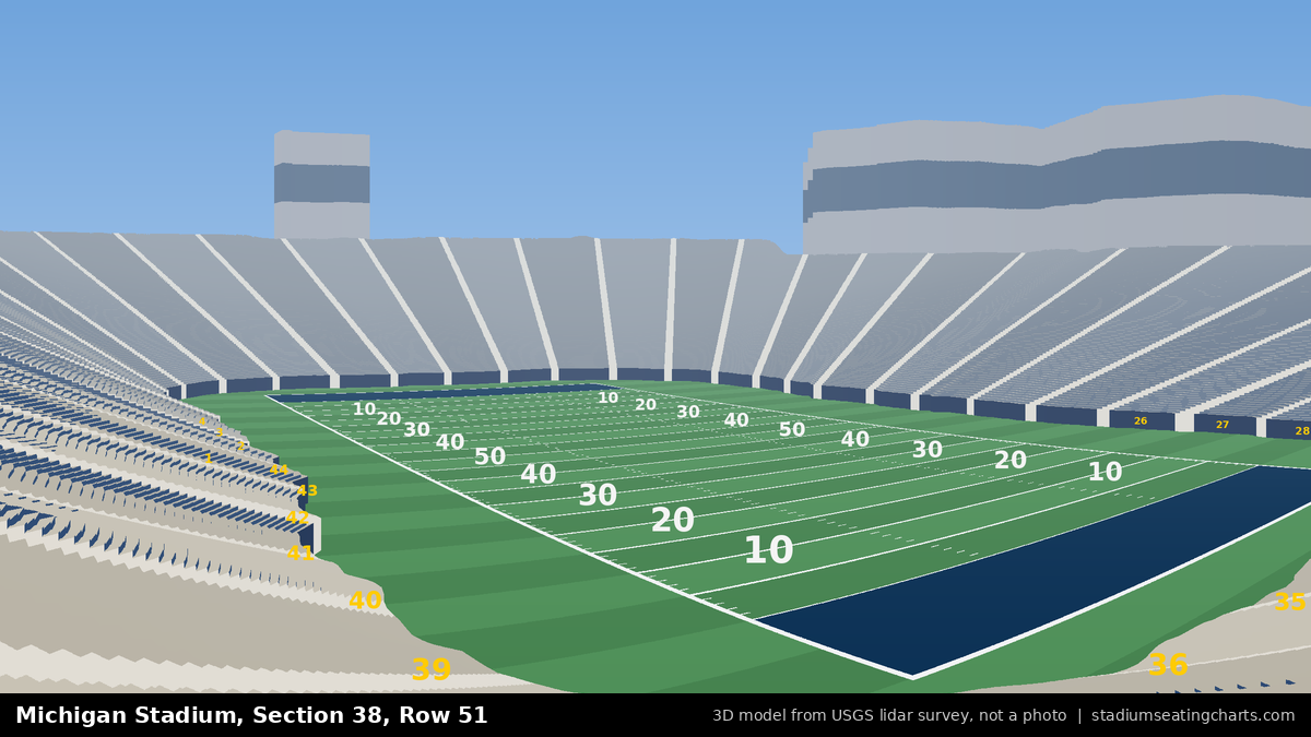 View from Michigan Stadium Section 38, Row 51