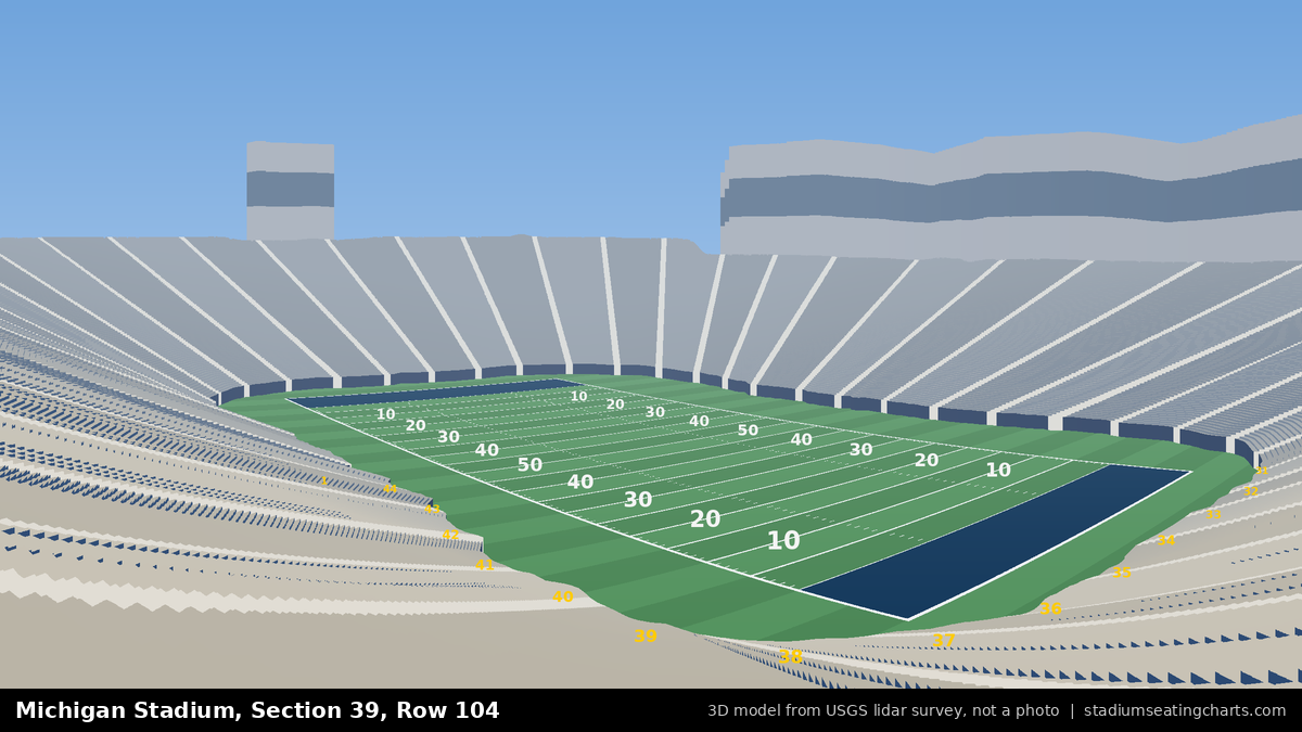 View from Michigan Stadium Section 39, Row 104