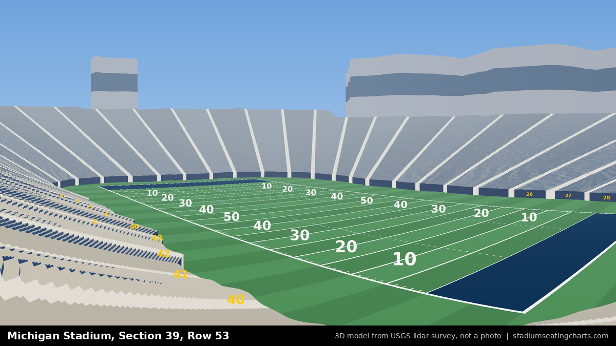 View from Michigan Stadium Section 39, Row 53