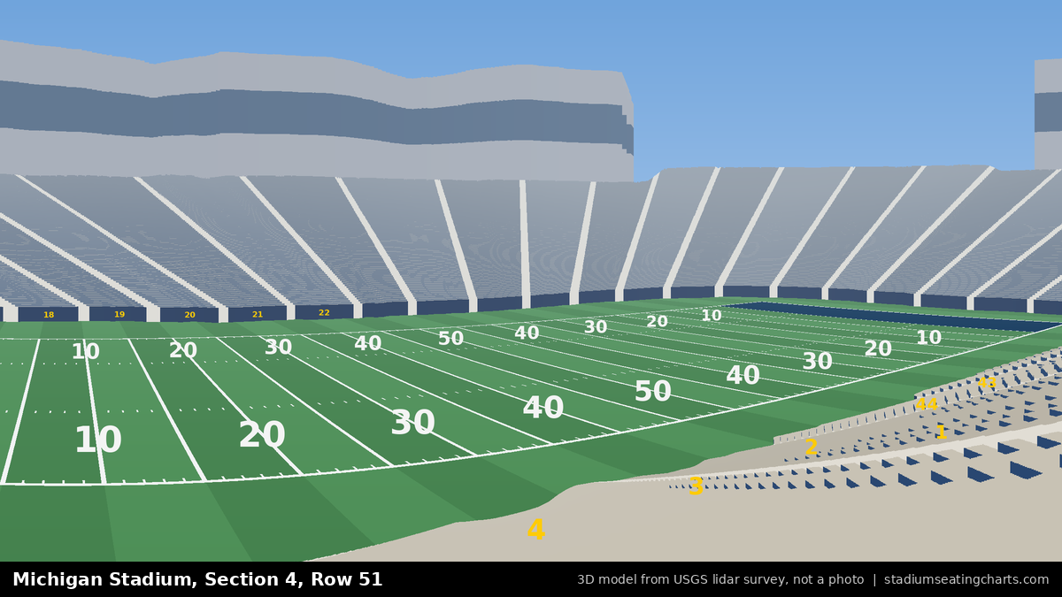 View from Michigan Stadium Section 4, Row 51