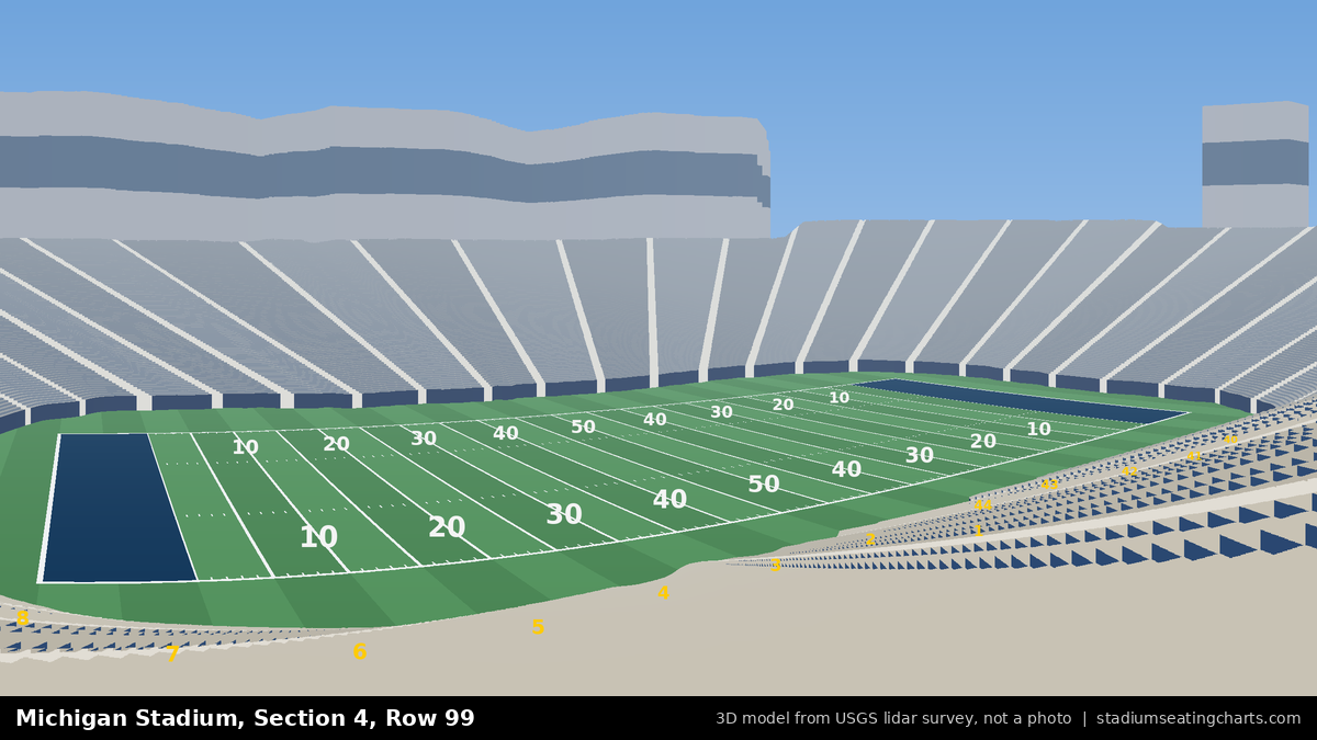 View from Michigan Stadium Section 4, Row 99