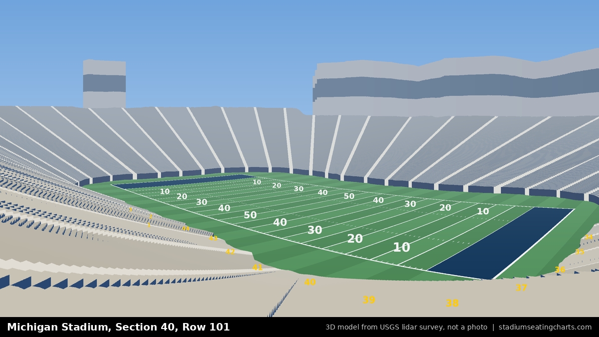 View from Michigan Stadium Section 40, Row 101