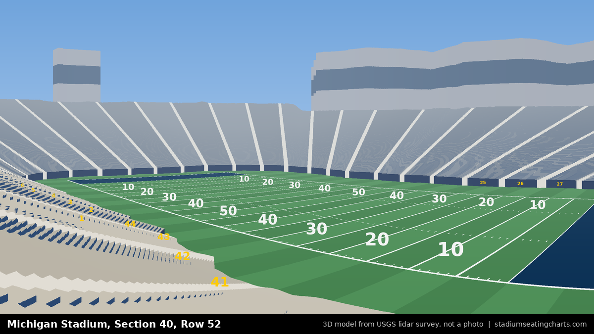 View from Michigan Stadium Section 40, Row 52