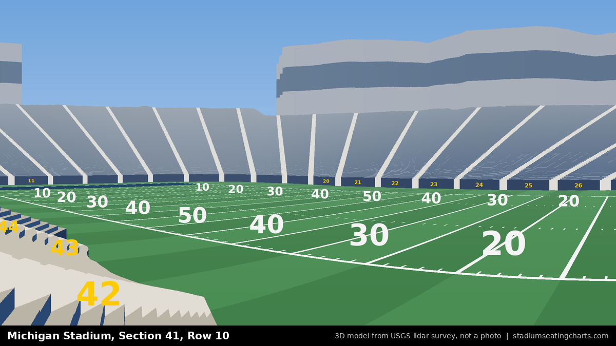 View from Michigan Stadium Section 41, Row 10