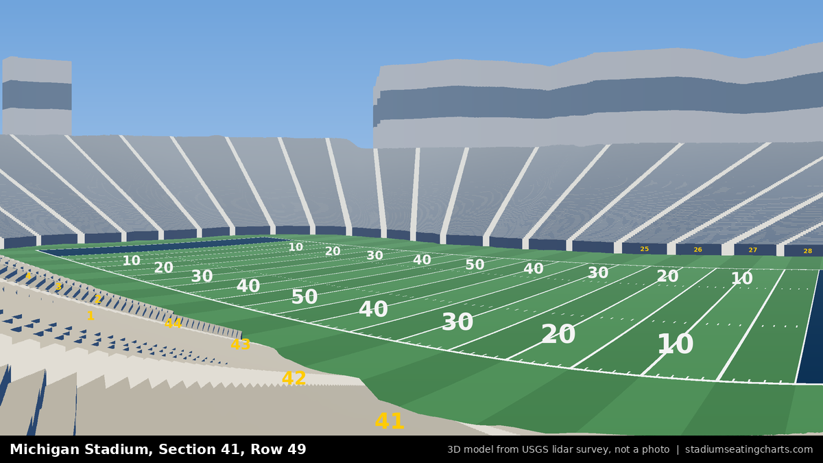 View from Michigan Stadium Section 41, Row 49