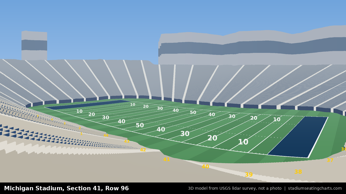 View from Michigan Stadium Section 41, Row 96