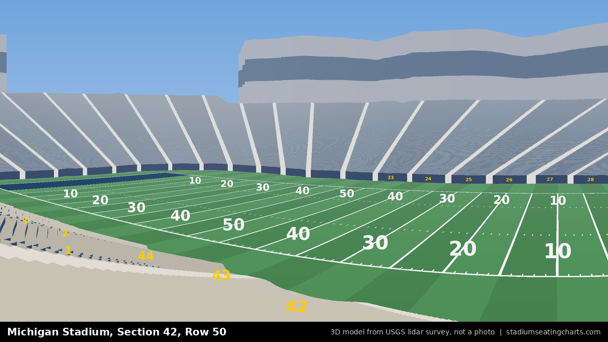 View from Michigan Stadium Section 42, Row 50