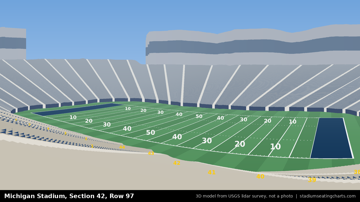 View from Michigan Stadium Section 42, Row 97