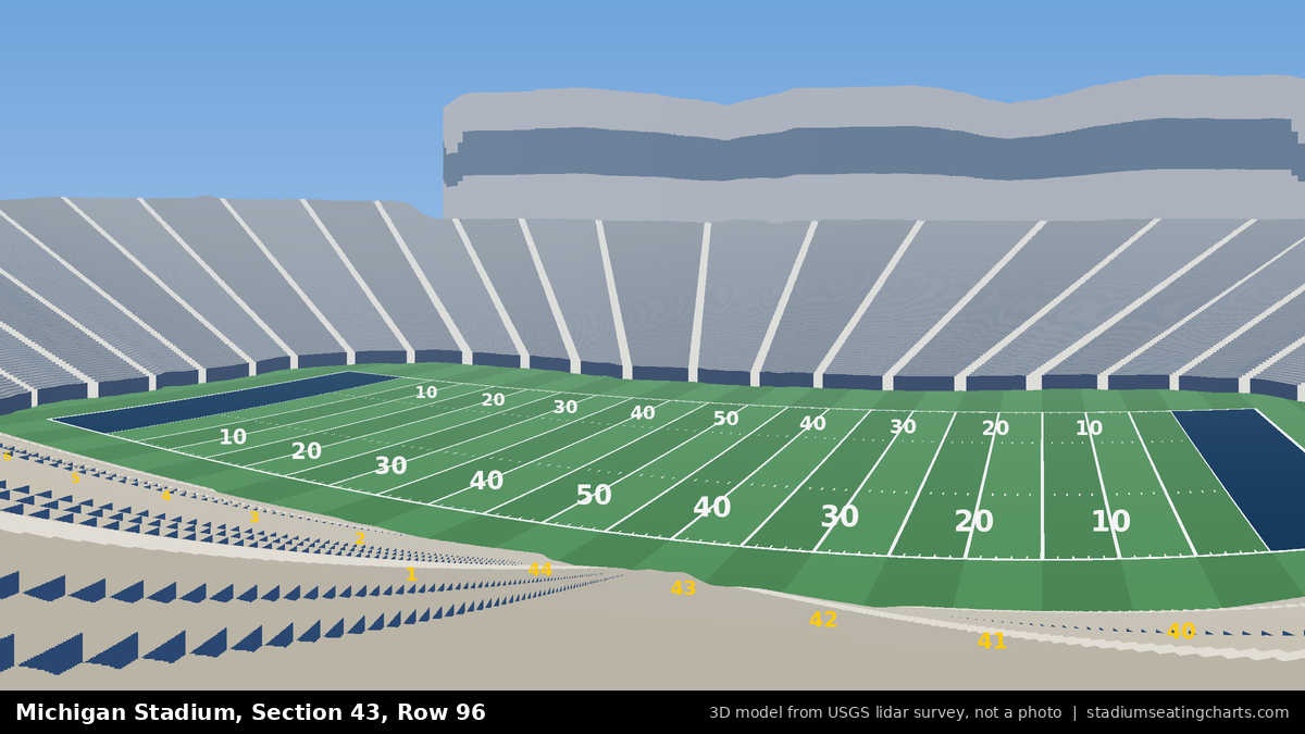View from Michigan Stadium Section 43, Row 96