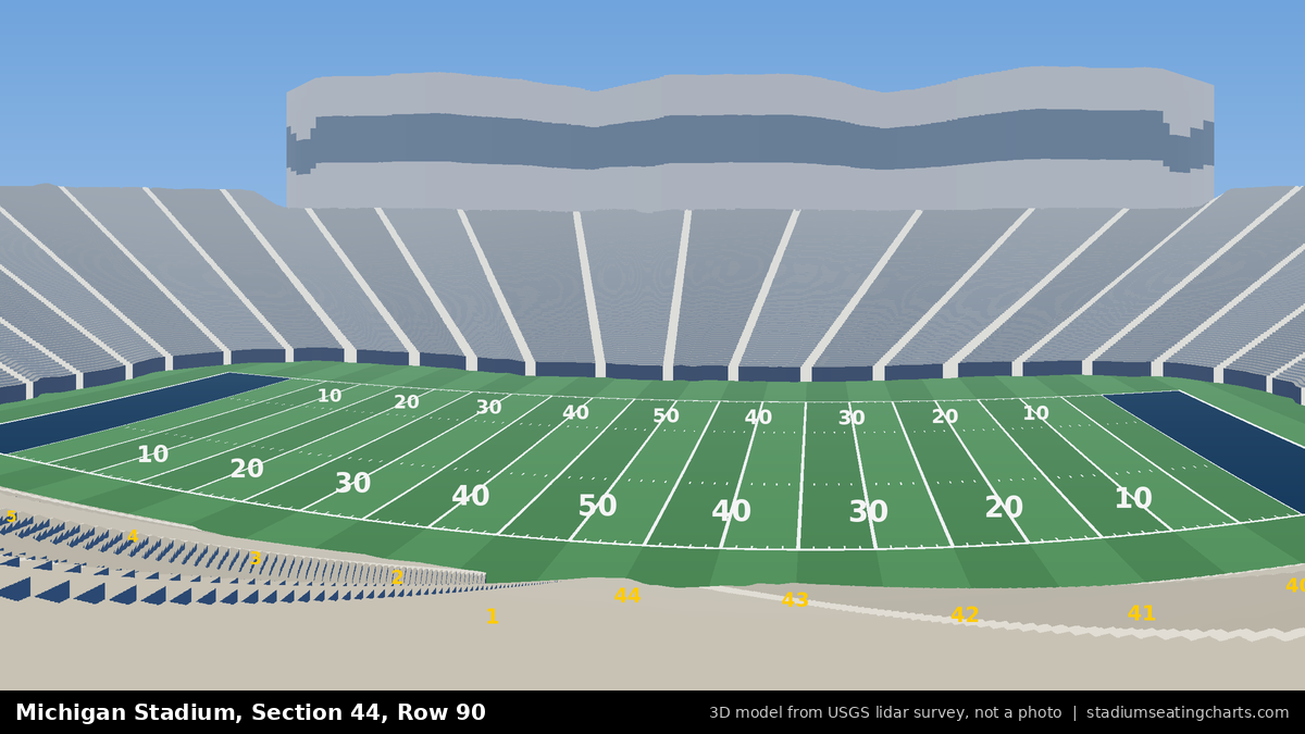 View from Michigan Stadium Section 44, Row 90