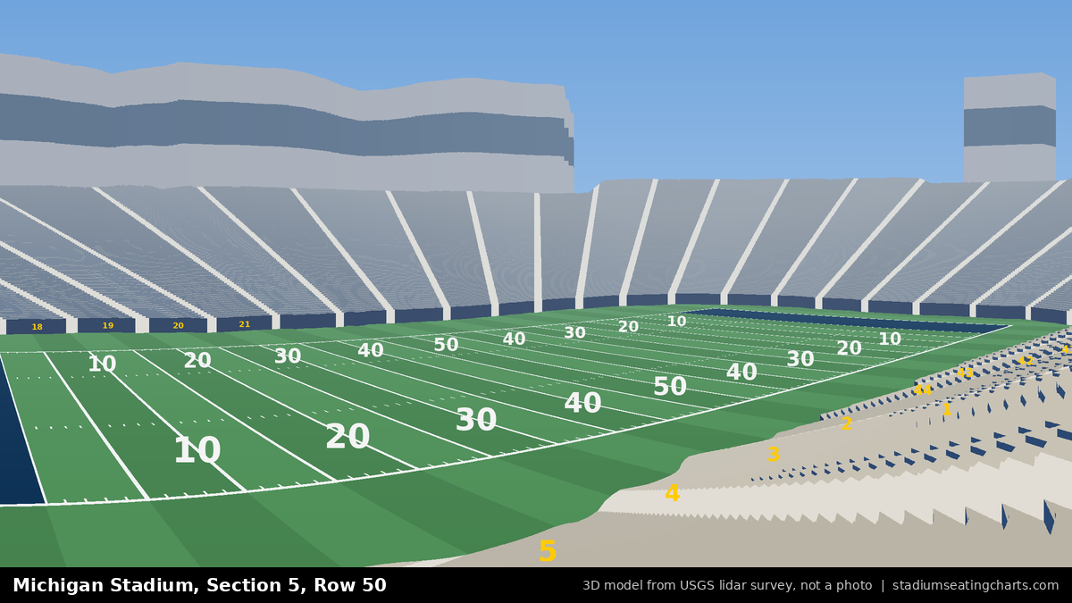 View from Michigan Stadium Section 5, Row 50