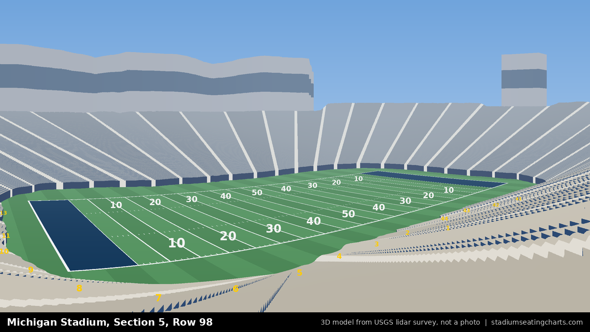 View from Michigan Stadium Section 5, Row 98