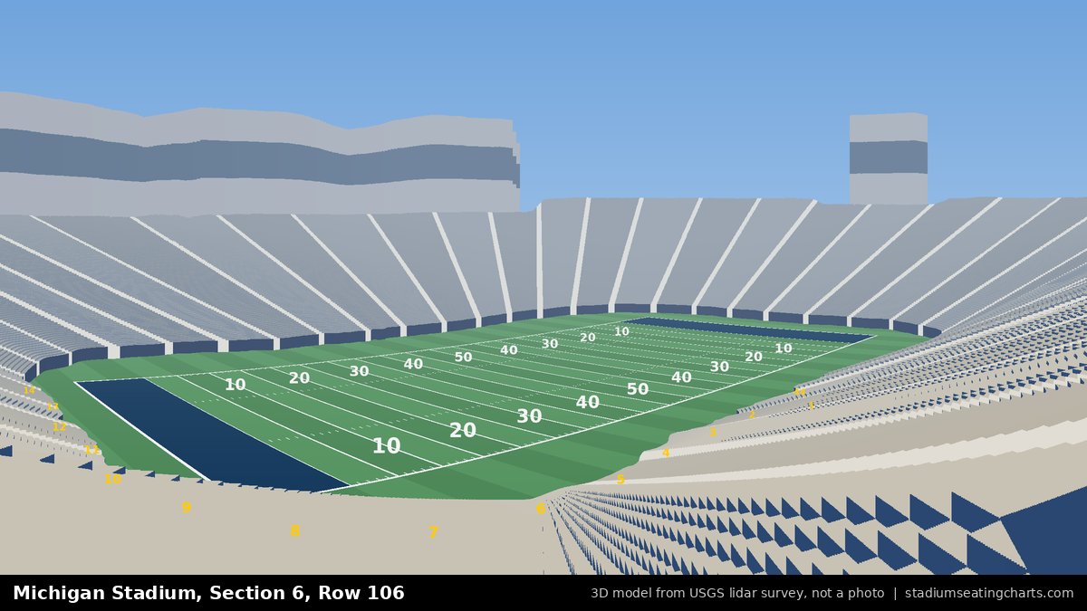 View from Michigan Stadium Section 6, Row 106