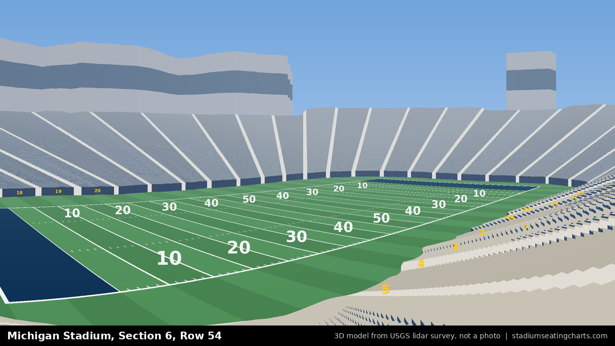 View from Michigan Stadium Section 6, Row 54