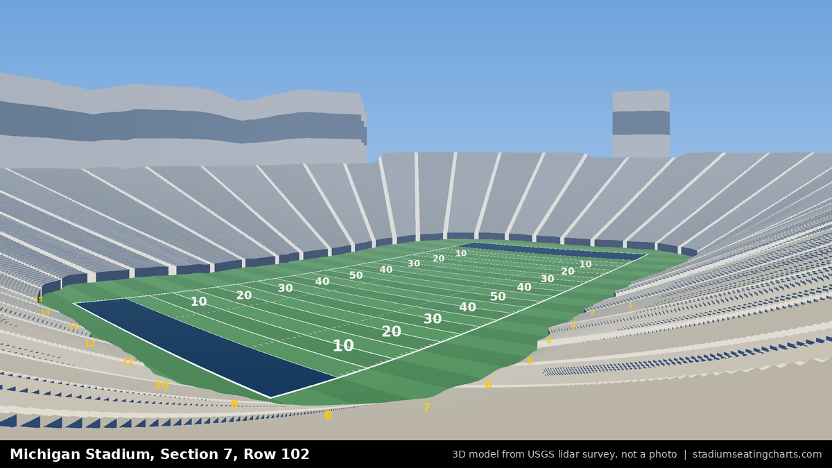 View from Michigan Stadium Section 7, Row 102
