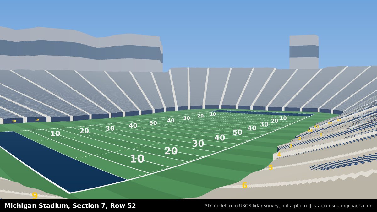View from Michigan Stadium Section 7, Row 52