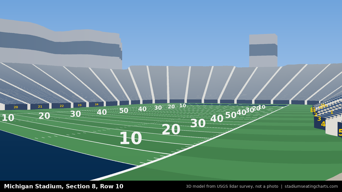 View from Michigan Stadium Section 8, Row 10