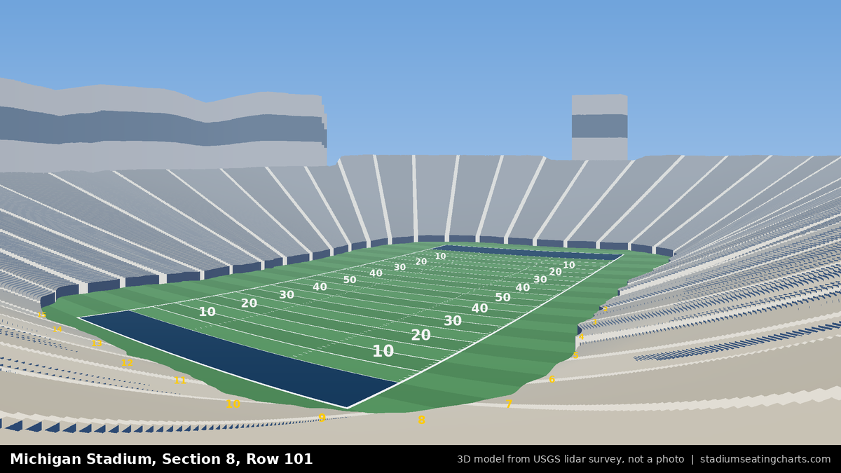 View from Michigan Stadium Section 8, Row 101