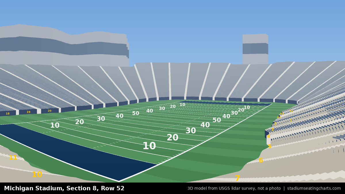 View from Michigan Stadium Section 8, Row 52