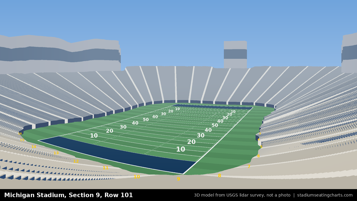 View from Michigan Stadium Section 9, Row 101