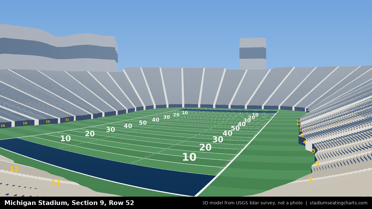 View from Michigan Stadium Section 9, Row 52