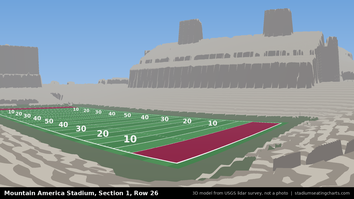 View from Mountain America Stadium Section 1, Row 26, looking toward the field