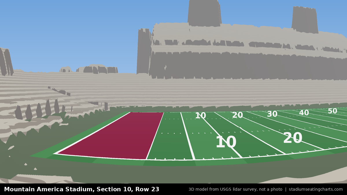 View from Mountain America Stadium Section 10, Row 23, looking toward the field