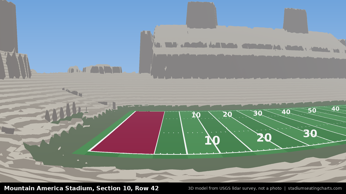 View from Mountain America Stadium Section 10, Row 42, looking toward the field