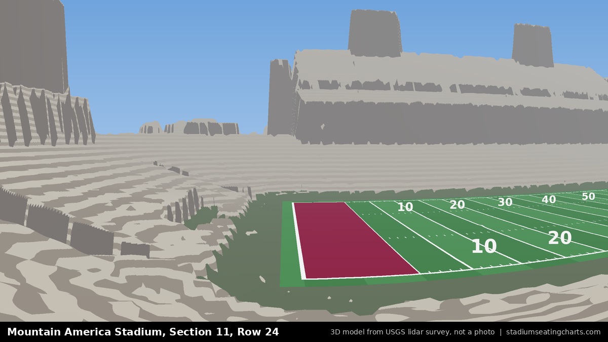 View from Mountain America Stadium Section 11, Row 24, looking toward the field
