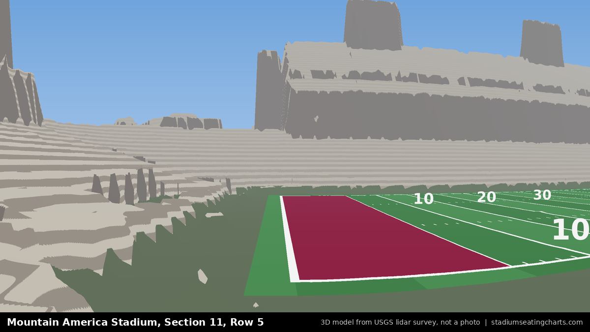 View from Mountain America Stadium Section 11, Row 5, looking toward the field