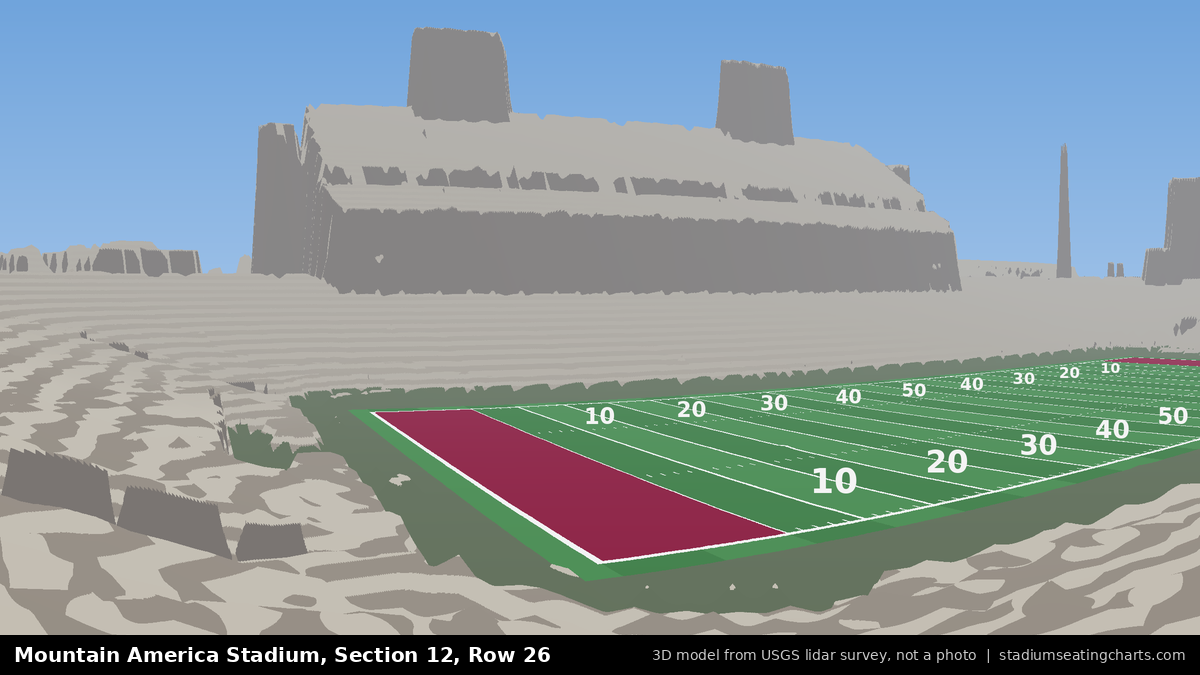 View from Mountain America Stadium Section 12, Row 26, looking toward the field