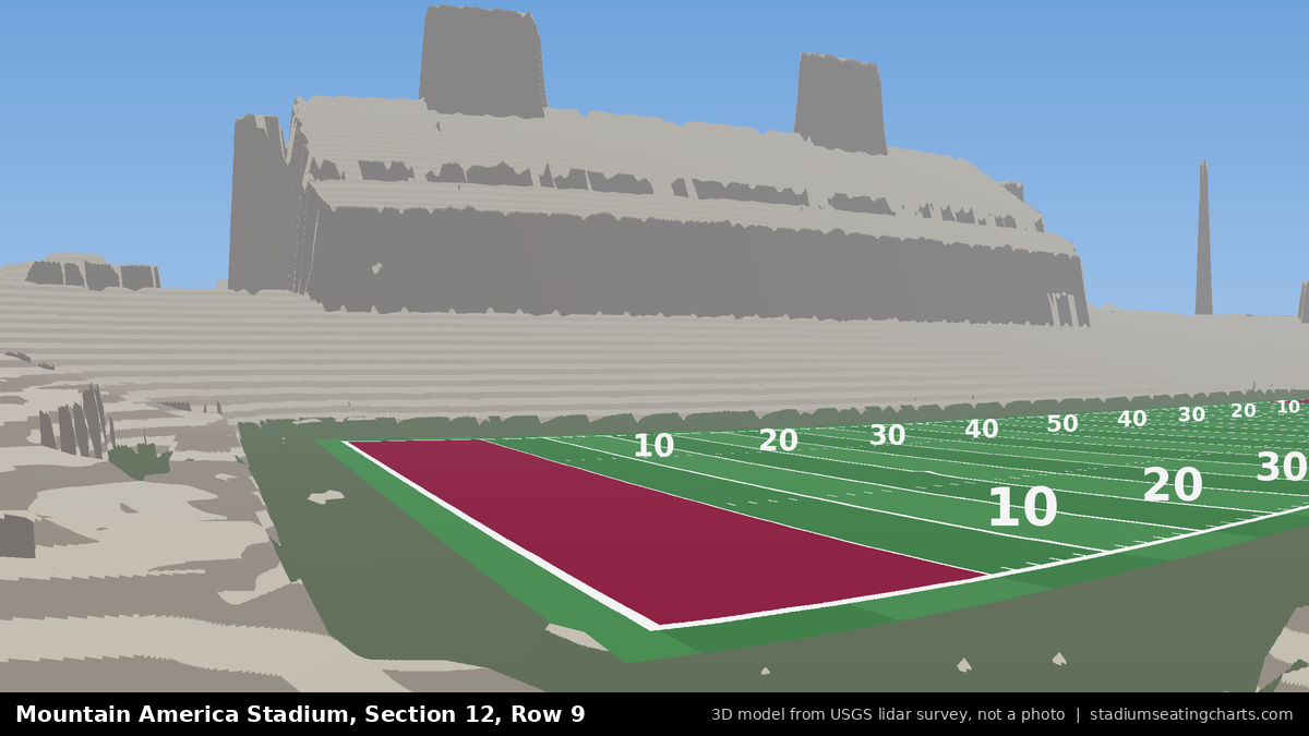 View from Mountain America Stadium Section 12, Row 9, looking toward the field