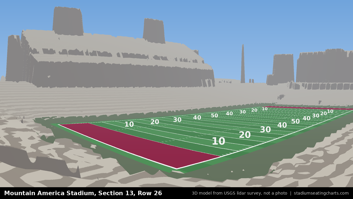 View from Mountain America Stadium Section 13, Row 26, looking toward the field