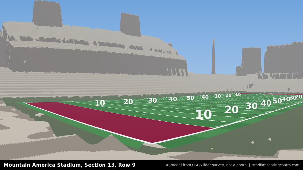 View from Mountain America Stadium Section 13, Row 9, looking toward the field
