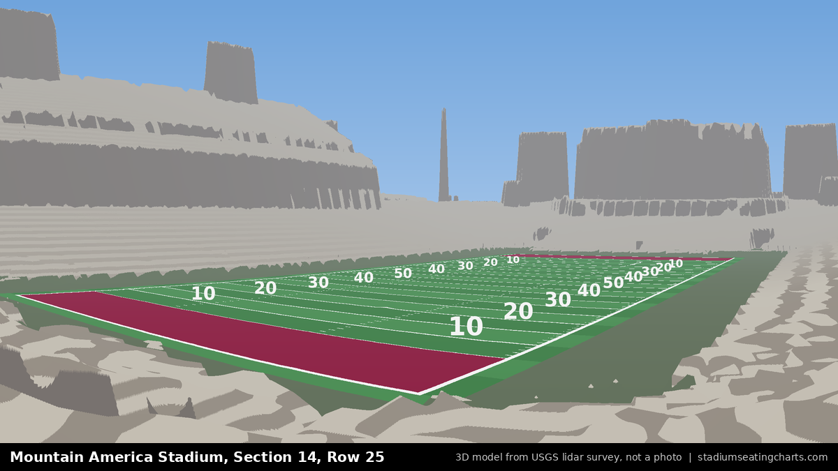 View from Mountain America Stadium Section 14, Row 25, looking toward the field