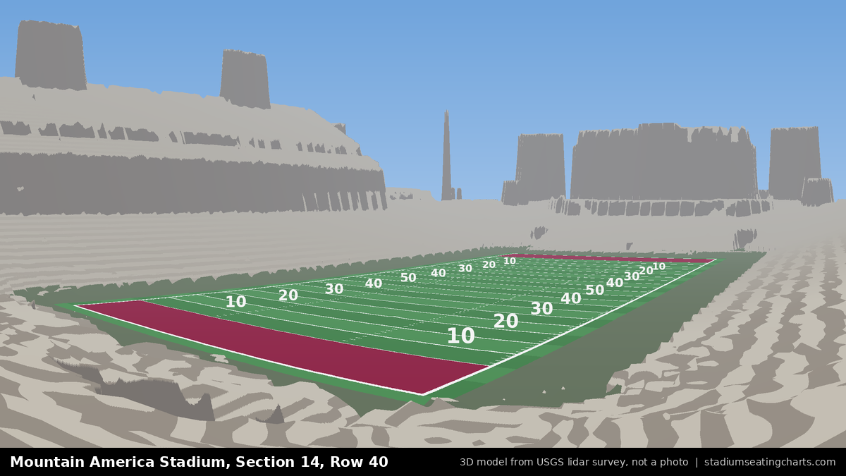 View from Mountain America Stadium Section 14, Row 40, looking toward the field