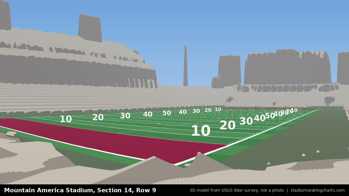 View from Mountain America Stadium Section 14, Row 9, looking toward the field