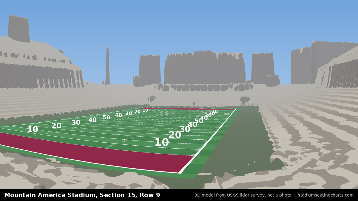 View from Mountain America Stadium Section 15, Row 9, looking toward the field